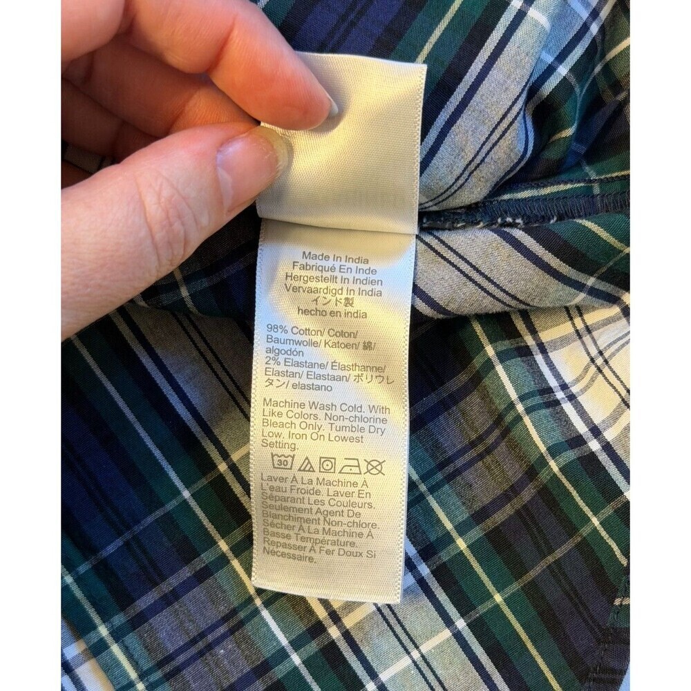 J Crew Re-Imagined Poplin Signature Fit Button-Up Shirt Women’s 2X Plaid Cotton - Picture 9 of 10